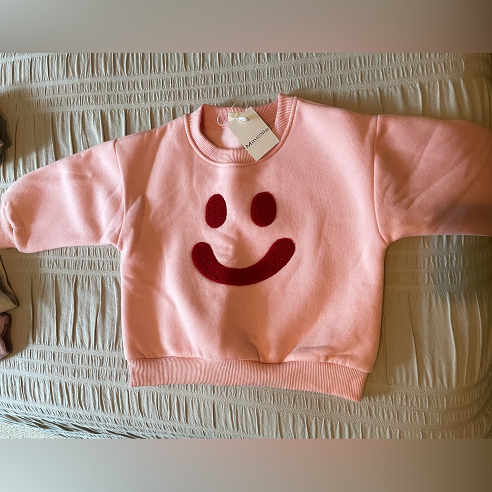 Miniwear Pink Smiley Sweatshirt for Kids